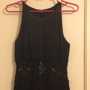 Vintage Cutout Lace Maxi Dress Small